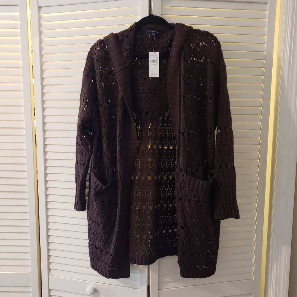 American Eagle knitted brown oversized cardigan